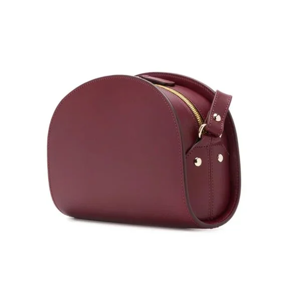 NWT - A.P.C Demi-rune Calfskin Leather Shoulder Bag PXAWV-F61048 (GAE) VINO 💕 - Picture 4 of 6